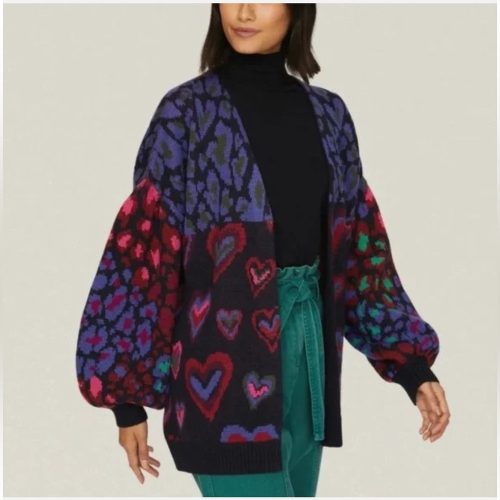 Colorful Heart Patterned Women's Sweater